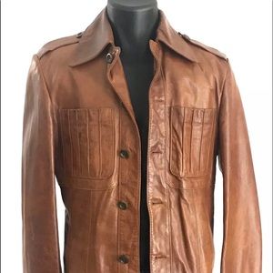 MAQUETTE Vintage Distressed Leather Jacket Size 8